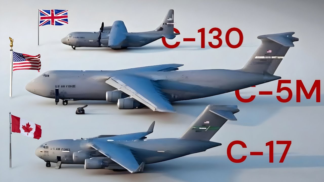C-130 vs C-5M vs C-17 - Largest Military Transport Aircraft Comparison 