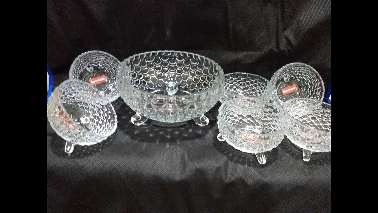 Glass bowl set |Fish cut design | 7 Pc Pudding Set | Video Catalogue|