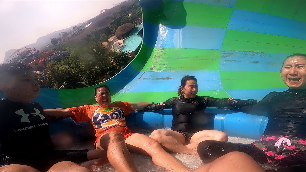 The Abyss - a huge funnel waterslide slide at Vana Nava water park in Hua Hin, Thailand