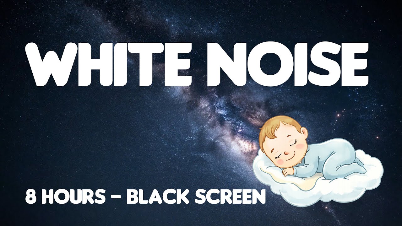 8 Hours White Noise - Dark Screen - Baby Sleep Sounds & Newborn Relaxation