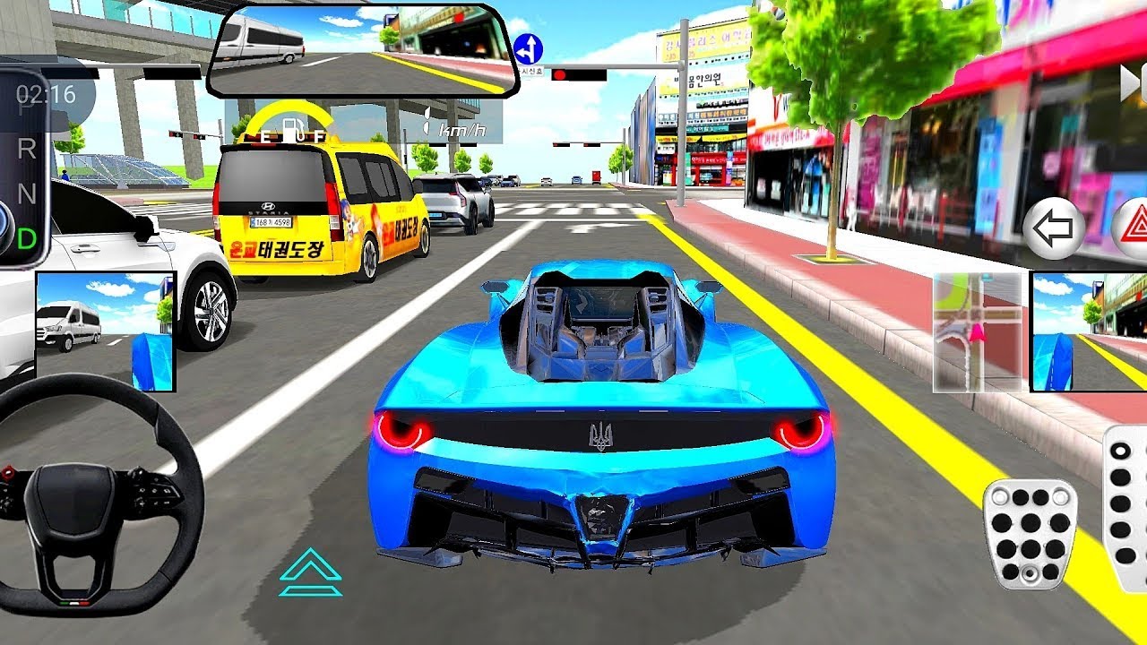 3D Driving Class #9 - Blue Ferrari Car Driving in Villa - Android GamePlay