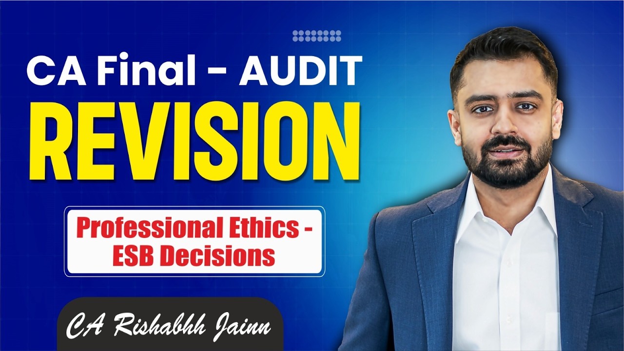 CA Final Audit Amendment Ch 19 - Prof Ethics - ESB Decisions for May 26 exam & onwards