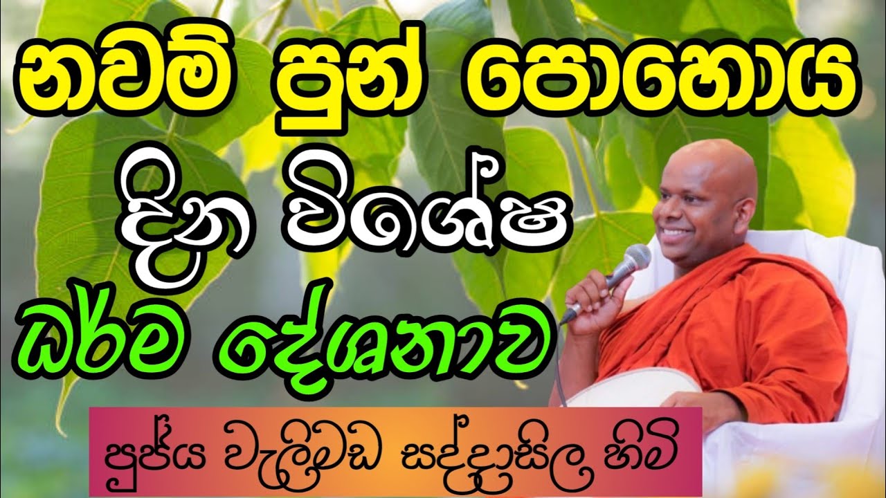 නවම් පුන් පොහොය දින විශේෂ ධර්ම දේශනාව | Welimada saddhaseela thero | සද්දාසිල හිමි🙏💐🙏