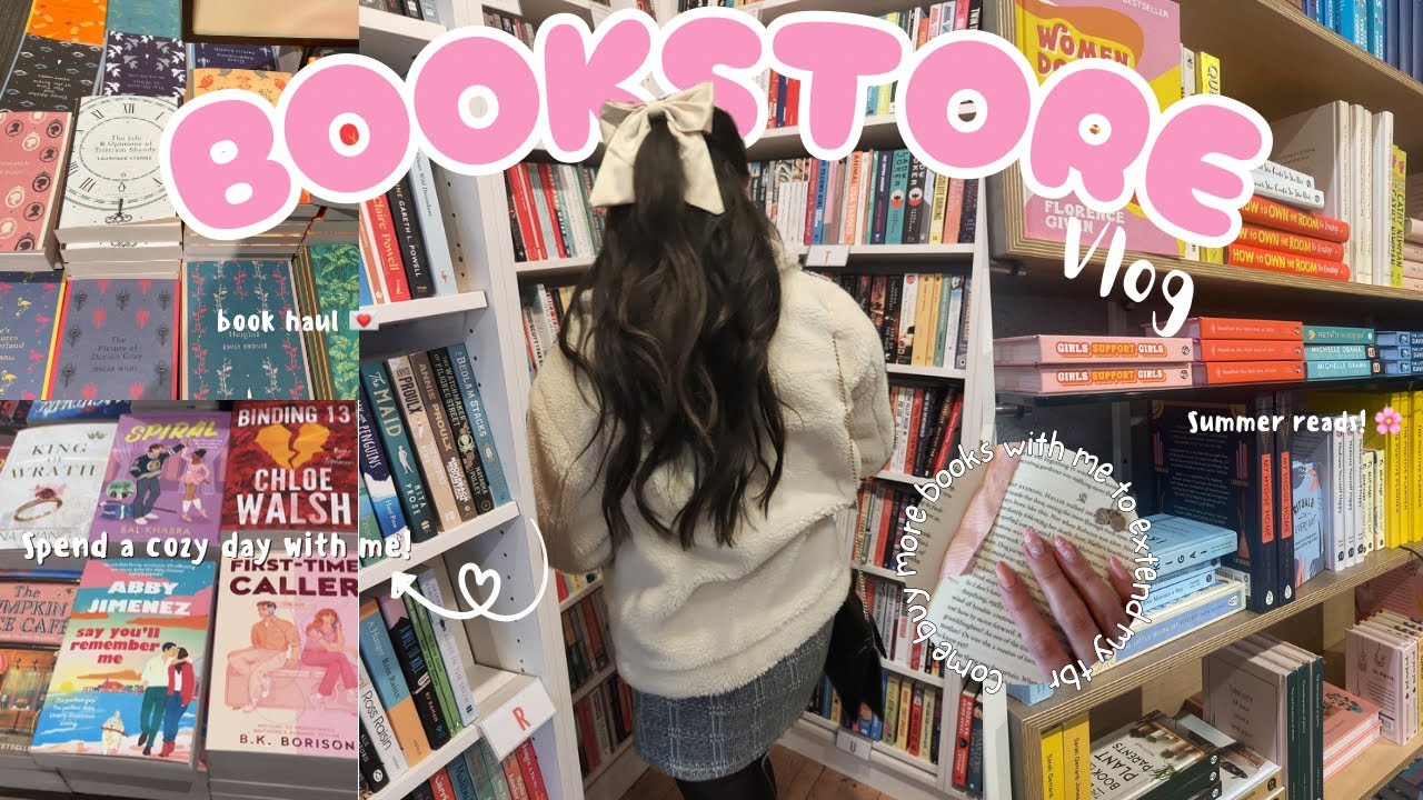 [cozy bookstore vlog] 📖🌷 book & clothing haul + a cute brunch