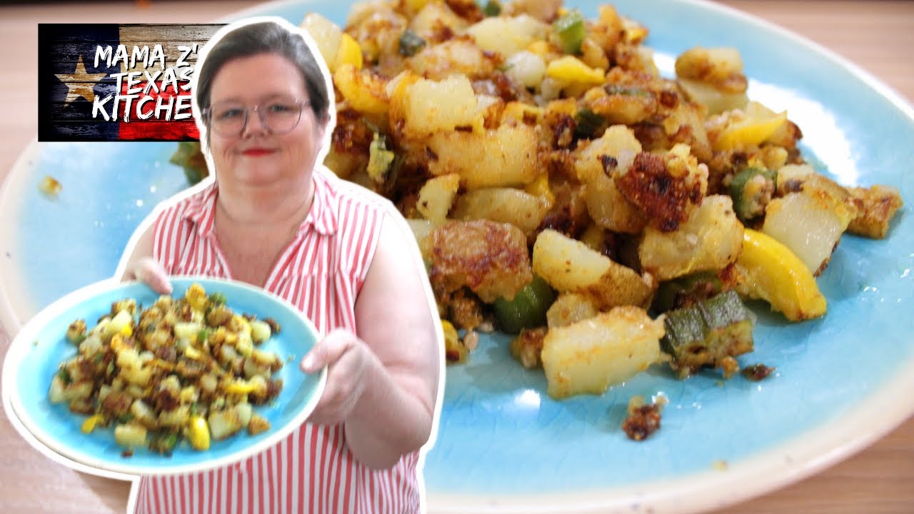 Кабачки, лук, картофель и бамия, обжаренные во фритюре!