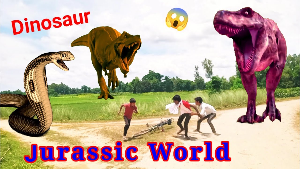 New Hollywood Type Movie (2024) Dinosaur Attack | T-rex Dinosaur With Anaconda In Real Life Village