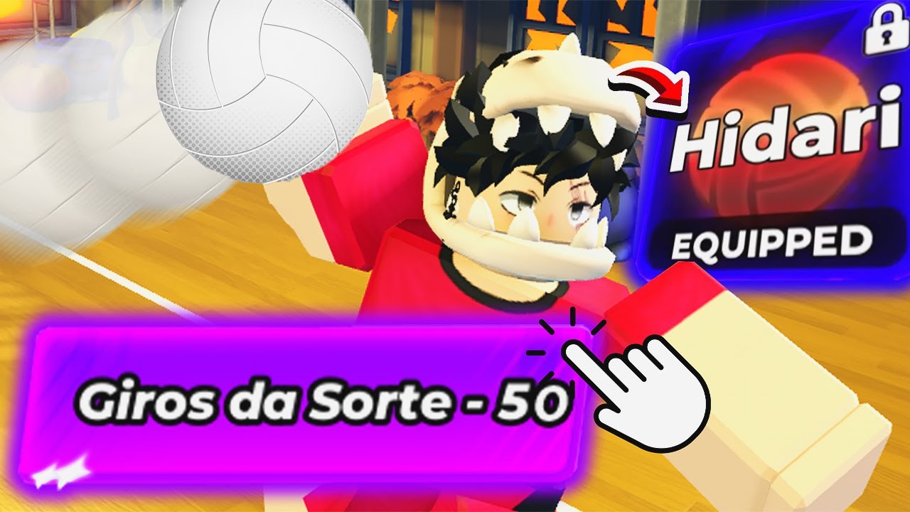 50 giros da sorte no novo estilo secreto do Volleyball Legends