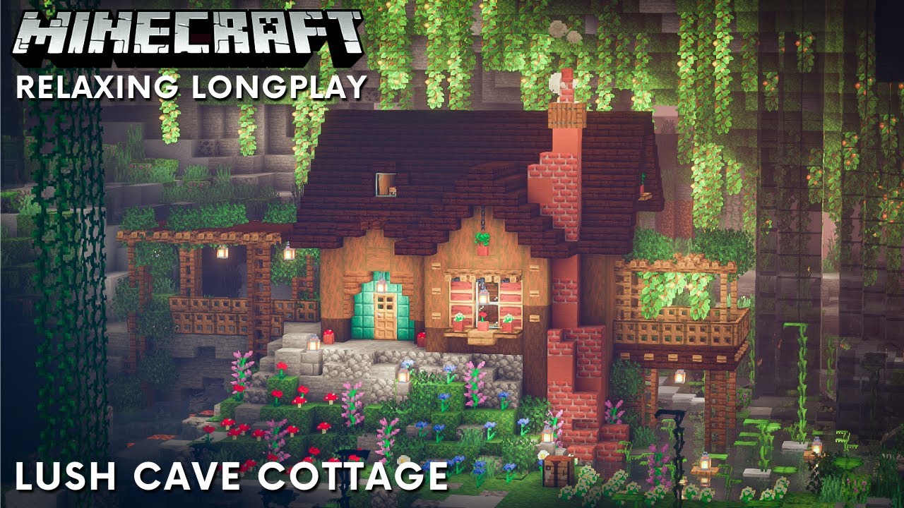 Minecraft Relaxing Longplay - Lush Cave Cottage (No Commentary) [1.19]