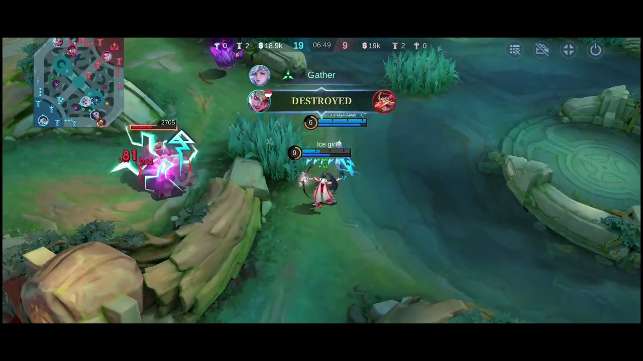 Miya carry whole team 🔥triple kill 🗡️(Lvl 15 Full Builds)