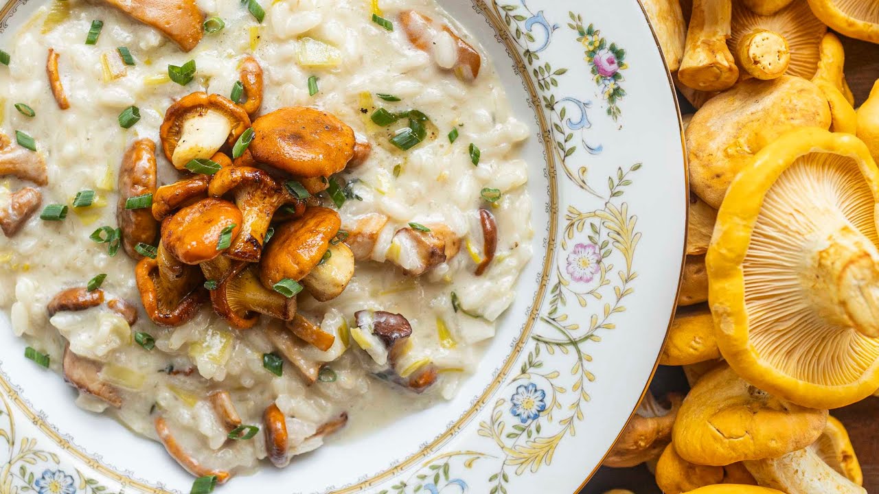 Golden Chanterelle Risotto with Leeks