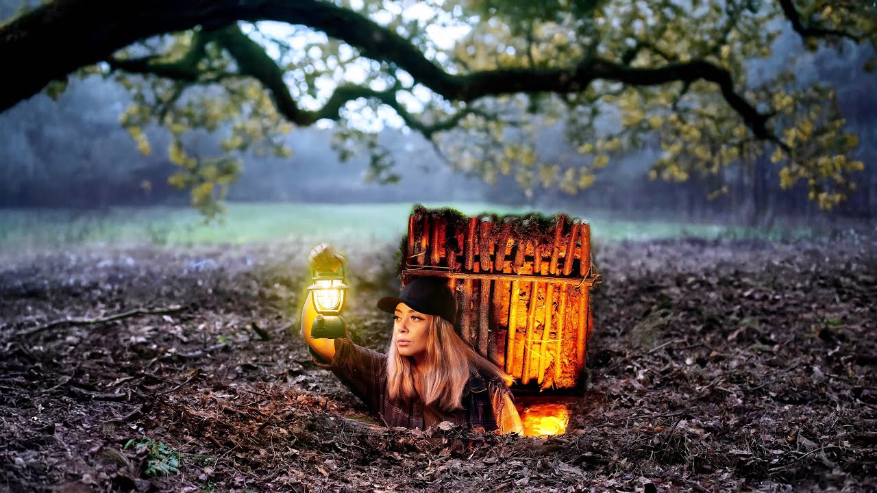 Building The Most Secret Dugout for Survival, Bushcraft, Underground Survival Shelter