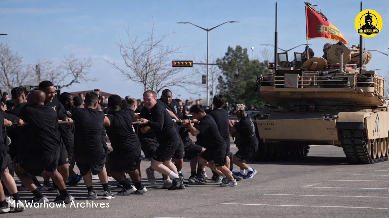 U.S. Army with 1st Armored division conducted Tank pulling competition