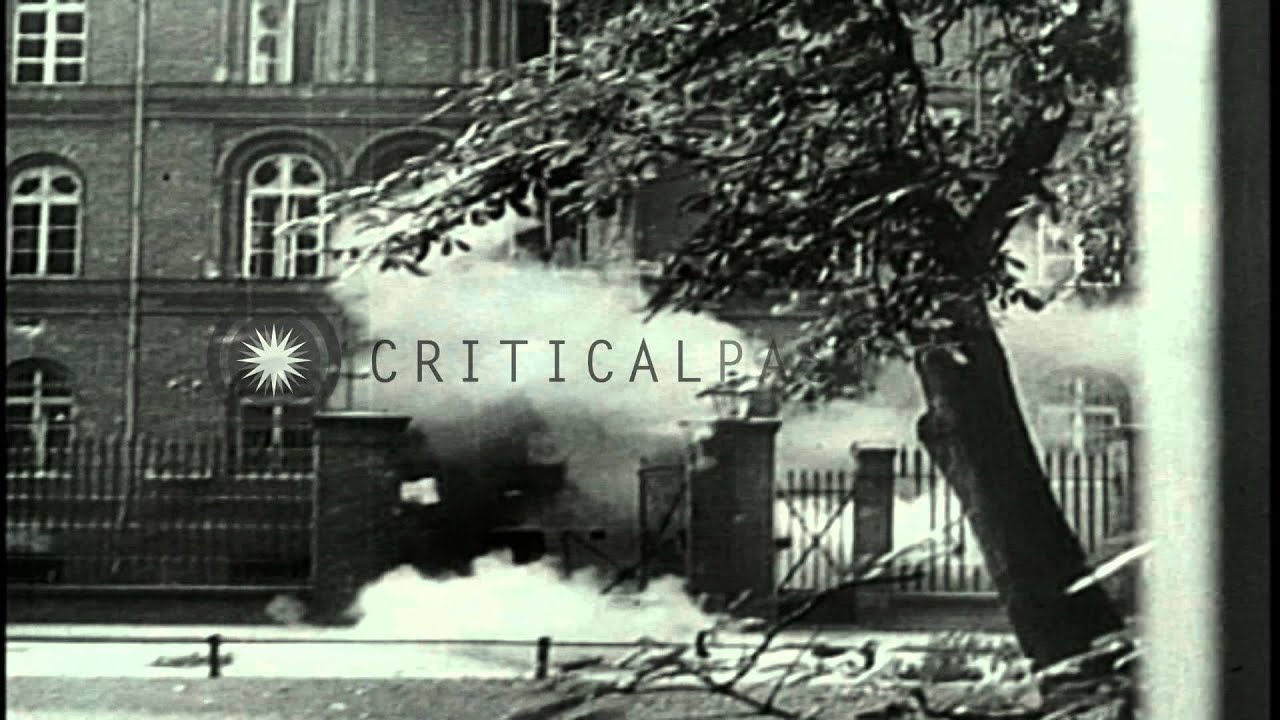 German troops invade Danzig in 1939. Adolf Hitler addresses the Reichstag about D...HD Stock Footage
