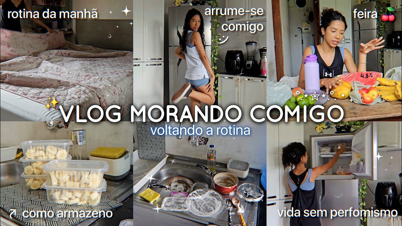 Rotina sem performismo, dona de casa, grwm, como armazeno as frutas...| VLOG MORANDO COMIGO ✨️