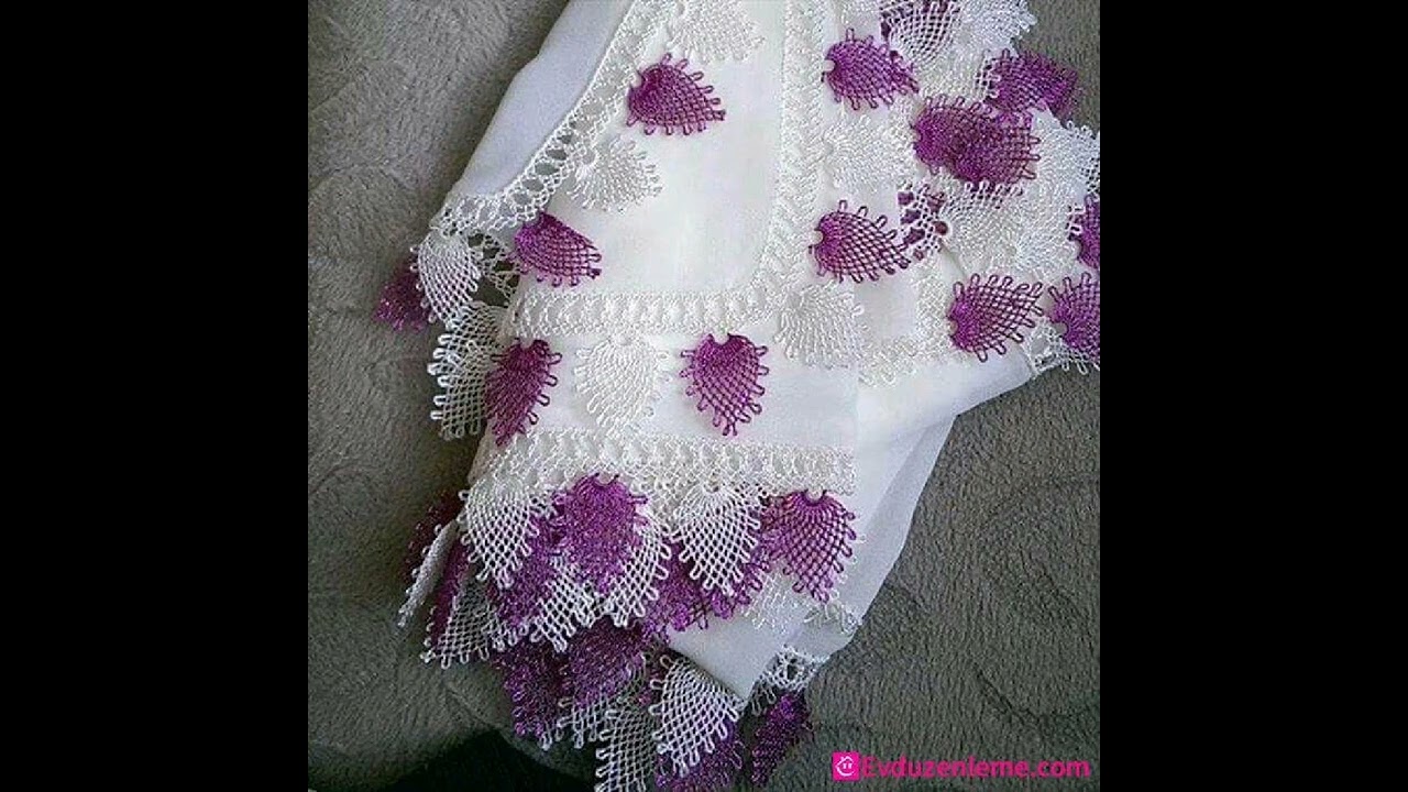 250 adet 😍👌 En yeni iğne oyası tülbent yazma kenarı modelleri /en güzel iğne oyası yazma örnekleri