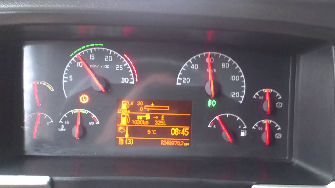 Acceleration truck Volvo fh12 460 manual with max load 40 000kg total wage