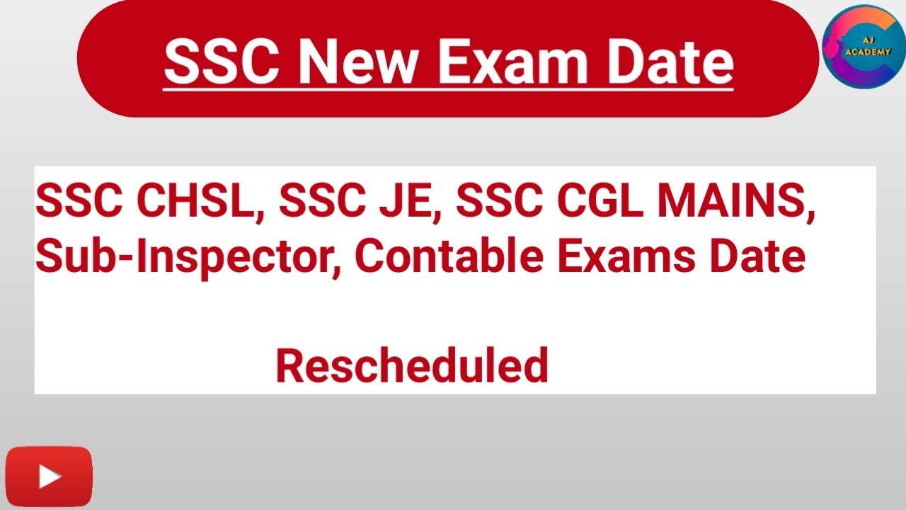 SSC CHSL,SSC JE,SSC CGL,SSC CPO, SSC Exam Date Rescheduled #sscexamdate #sscnewexamdate #sscnewdate