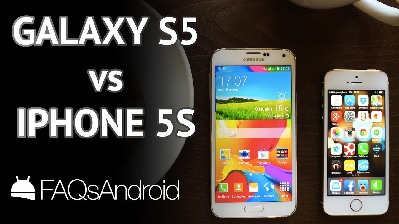 Samsung Galaxy S5 vs iPhone 5S: comparativa en vídeo HD | FAQsAndroid.com