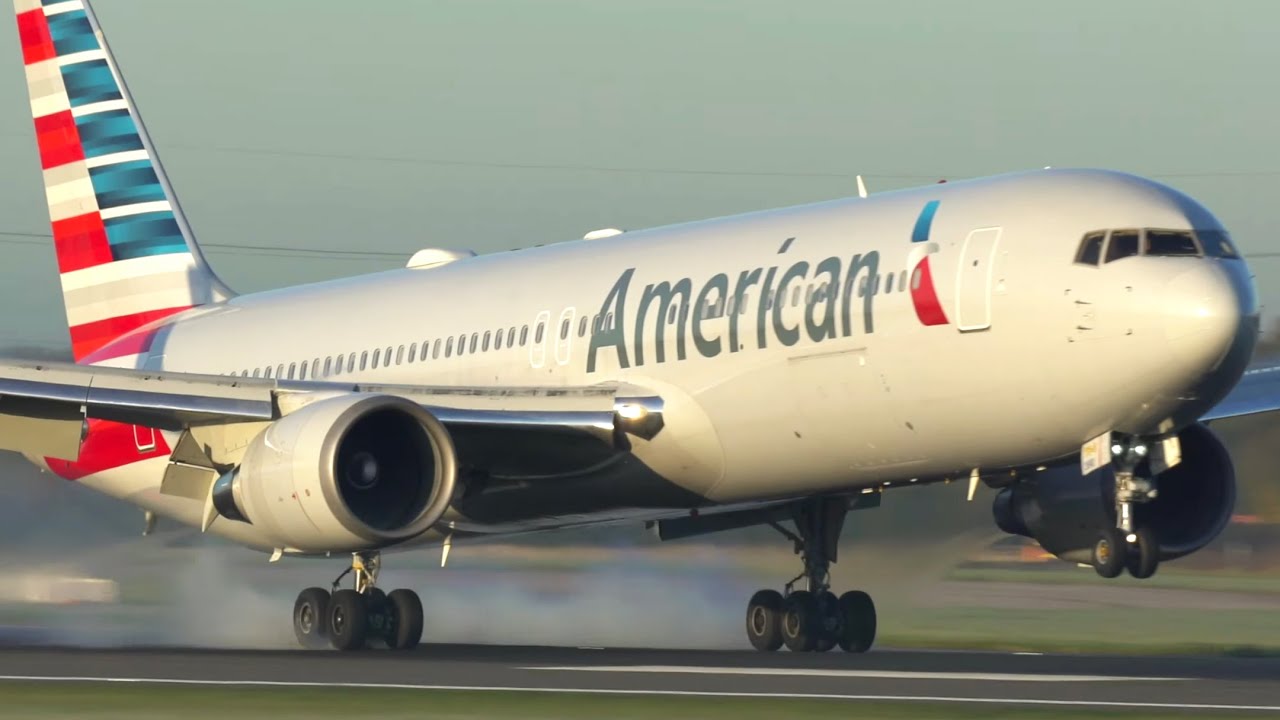 GLORIOUS Sunrise Touchdowns at Manchester Airport- Runway 05R-  First Arrivals of the Day