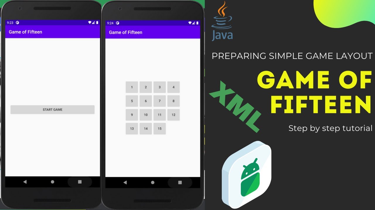 #2 Preparing simple game layout | How to make a game of fifteen in android java from scratch