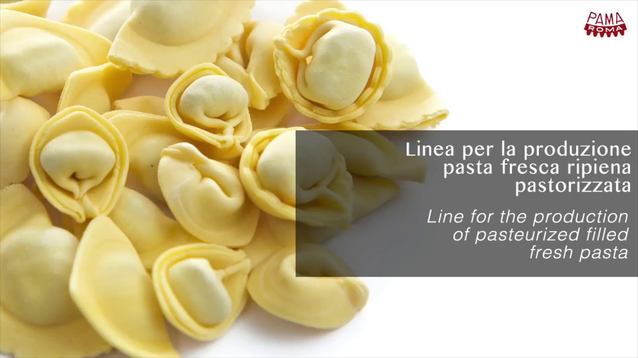 Linea per produrre pasta fresca ripiena pastorizzata.