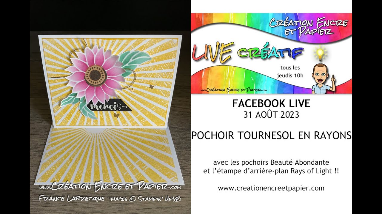 Pochoir Tournesol sur Rayons !!  = FB LIVE 31 août 2023
