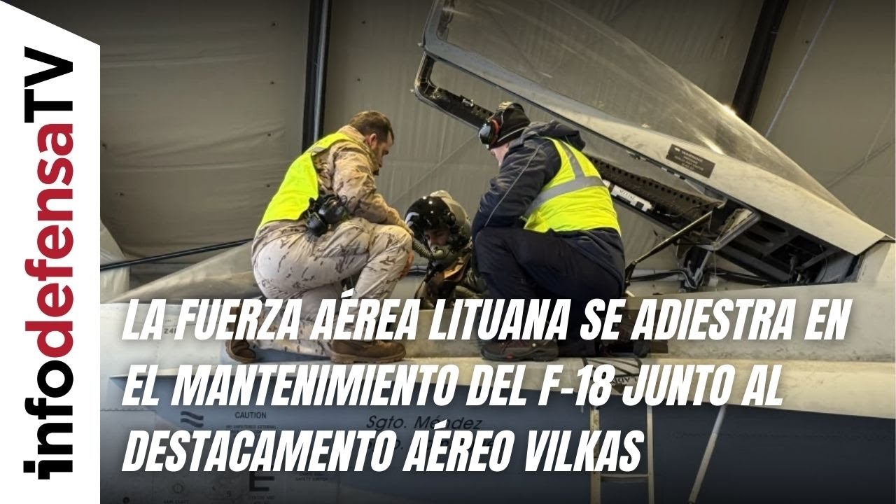 La Fuerza Aérea lituana se adiestra en el mantenimiento del F-18 junto al destacamento aéreo Vilkas