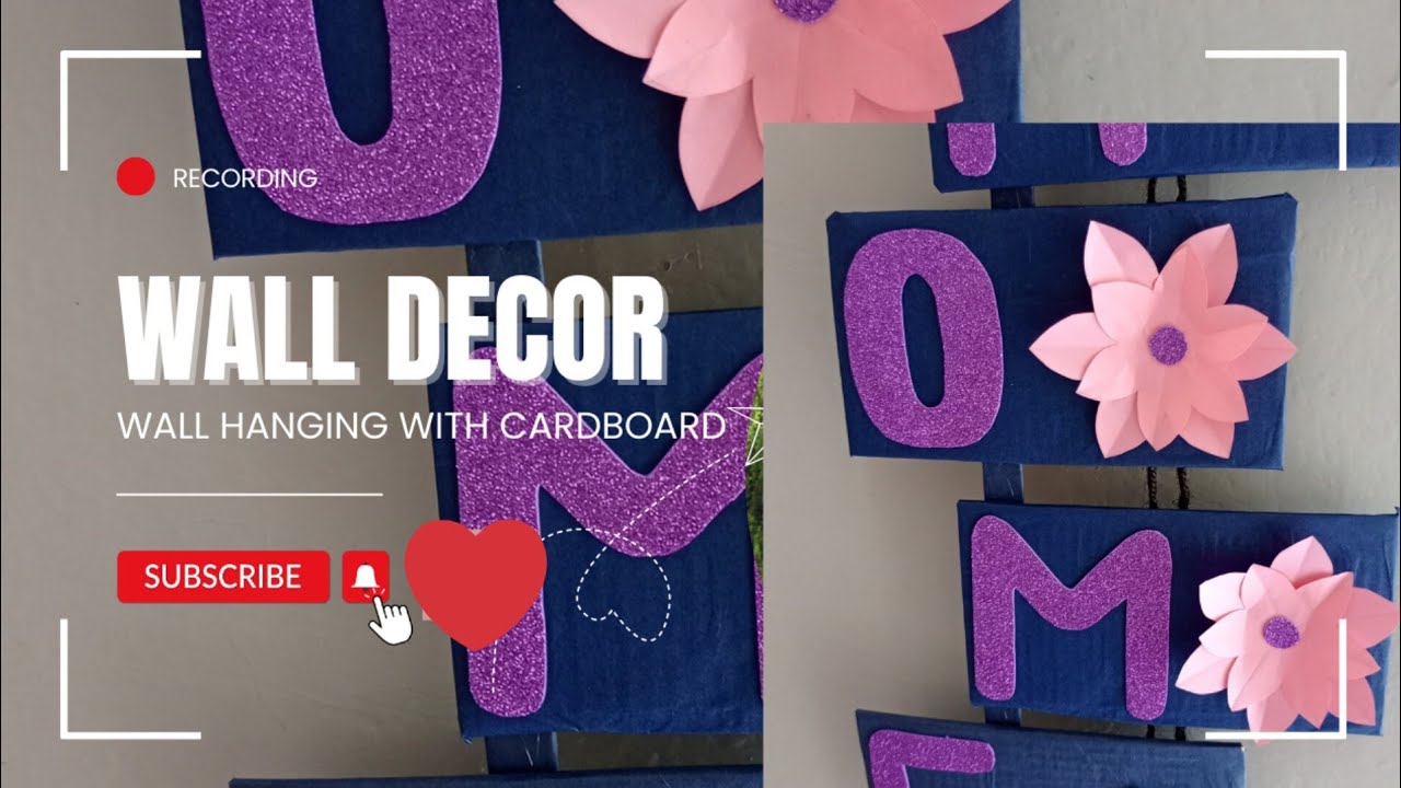 Wall Decoration idea/Cardboard Craft #hareemcraftmenu29