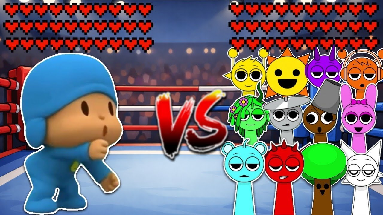 Pocoyo vs All Sprunki Characters! Meme battle 