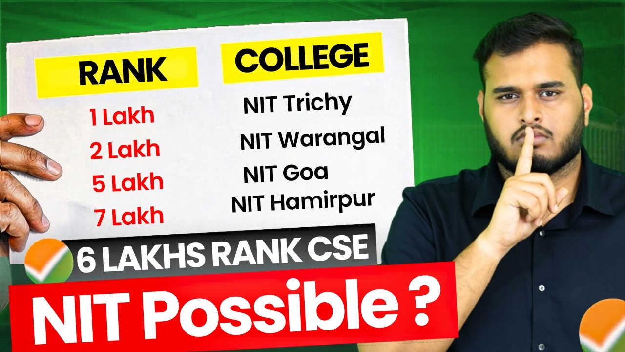 Top NITs CSE Cutoff 🔥| NITs at low rank in JEE Mains 2026 ✅#jeemains