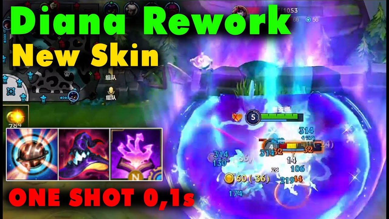 Diana Wild Rift Rework combo 0,1s is kill super strong | New Winterblessed Diana Skin so beautiful