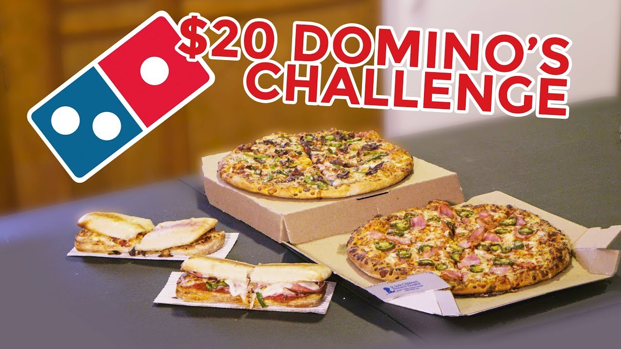 DOMINO'S PIZZA $20 MENU CHALLENGE!!