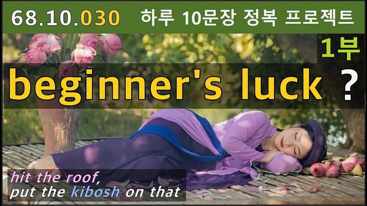 [하루10문장#030-1부] beginner's luck, hit the roof, put the kibosh on that, 미드로 배우는 영어, 68.10.030