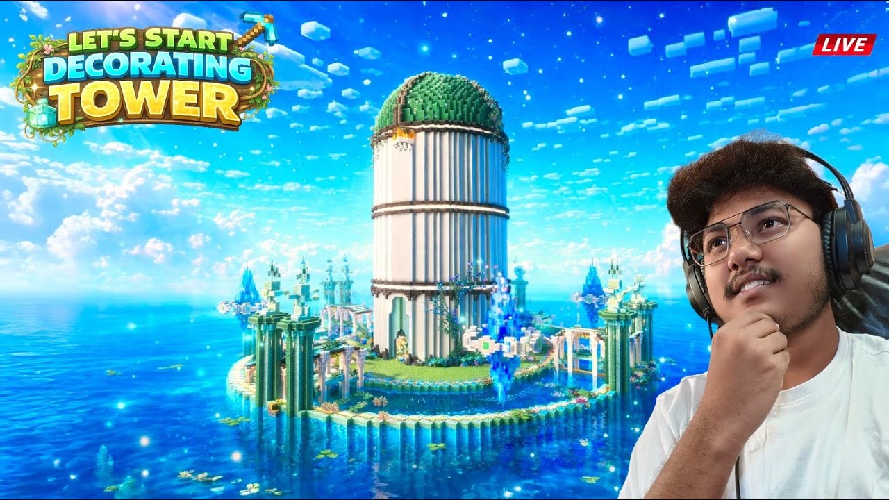Started Decorating Tower 25! | |NJ Gaming|Road to 5k subs|#shortstream #minecarftlive  (Portrait)