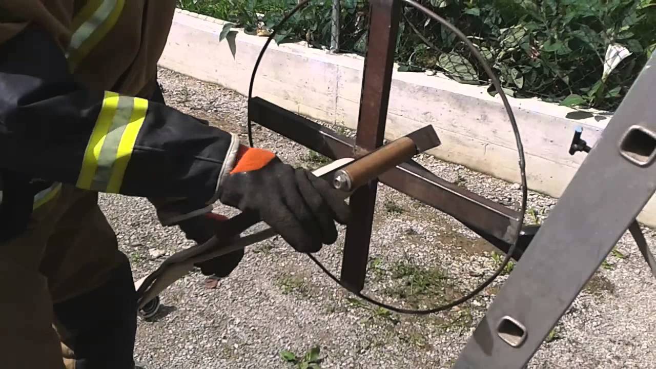 PGD VRHNIKA navijalec cevi; homemade fire hose winder; Schlauchwickler