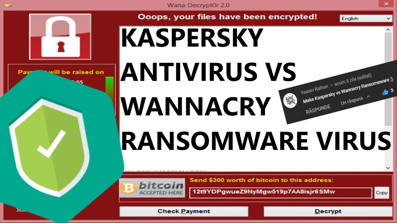 Kaspersky Antivirus VS Wannacry Ransomware Virus!