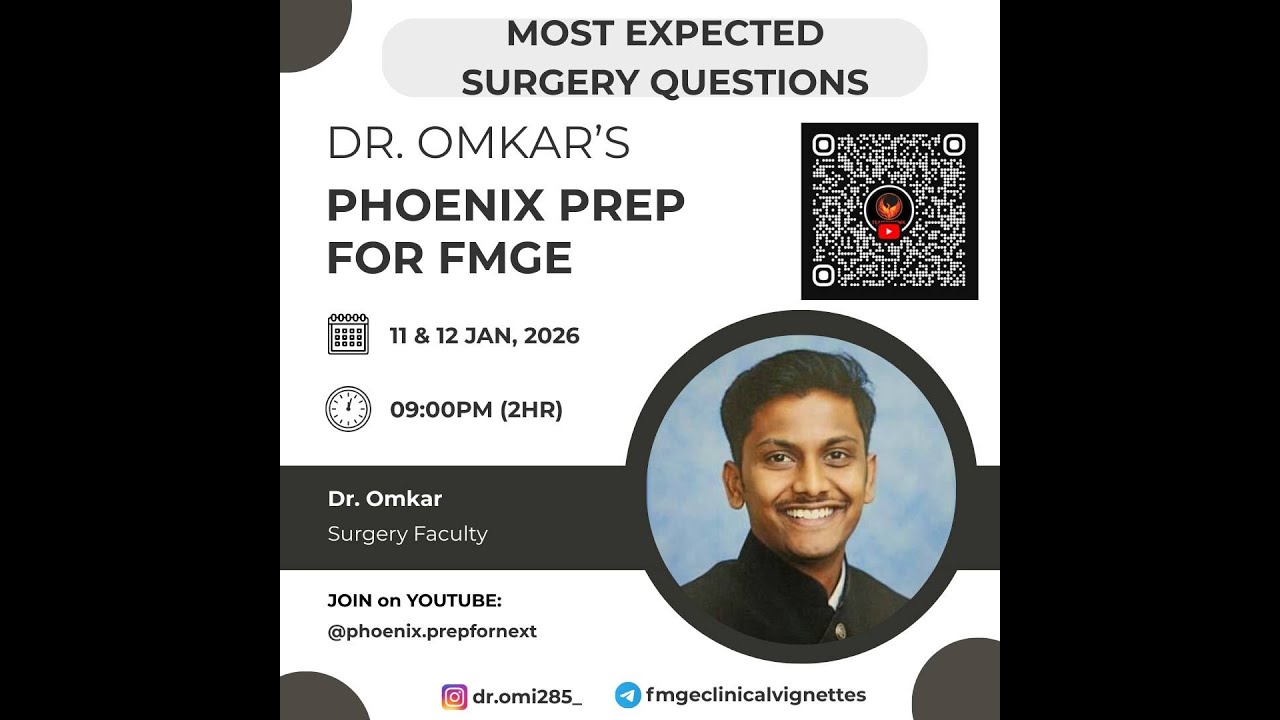 MOST EXPECTED SURGERY MCQ's- Part 1  l    FMGE DEC 25- 17 Jan
