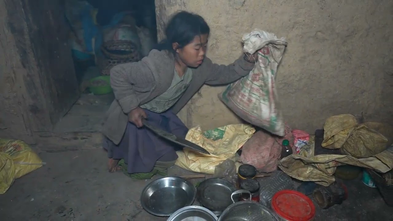 Cooking green leafy vegetable in the village ll village life