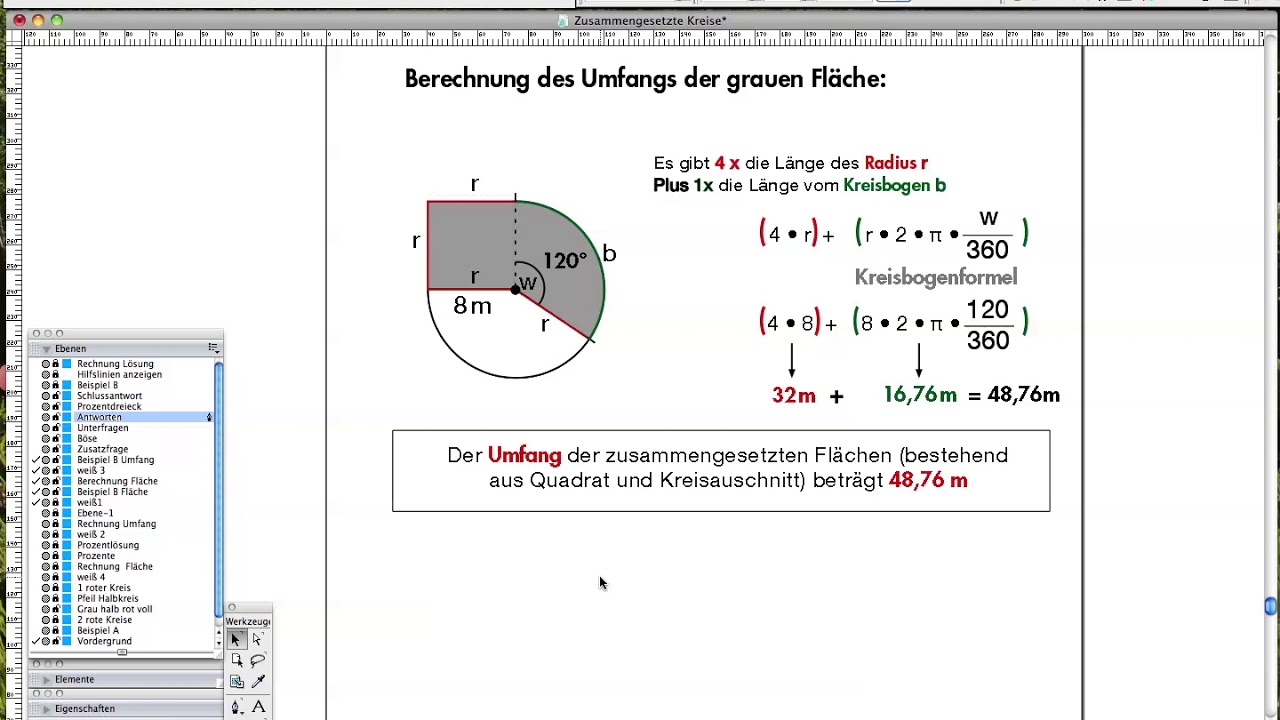 Zusammengesetzte Kreisflächen Teil 2
