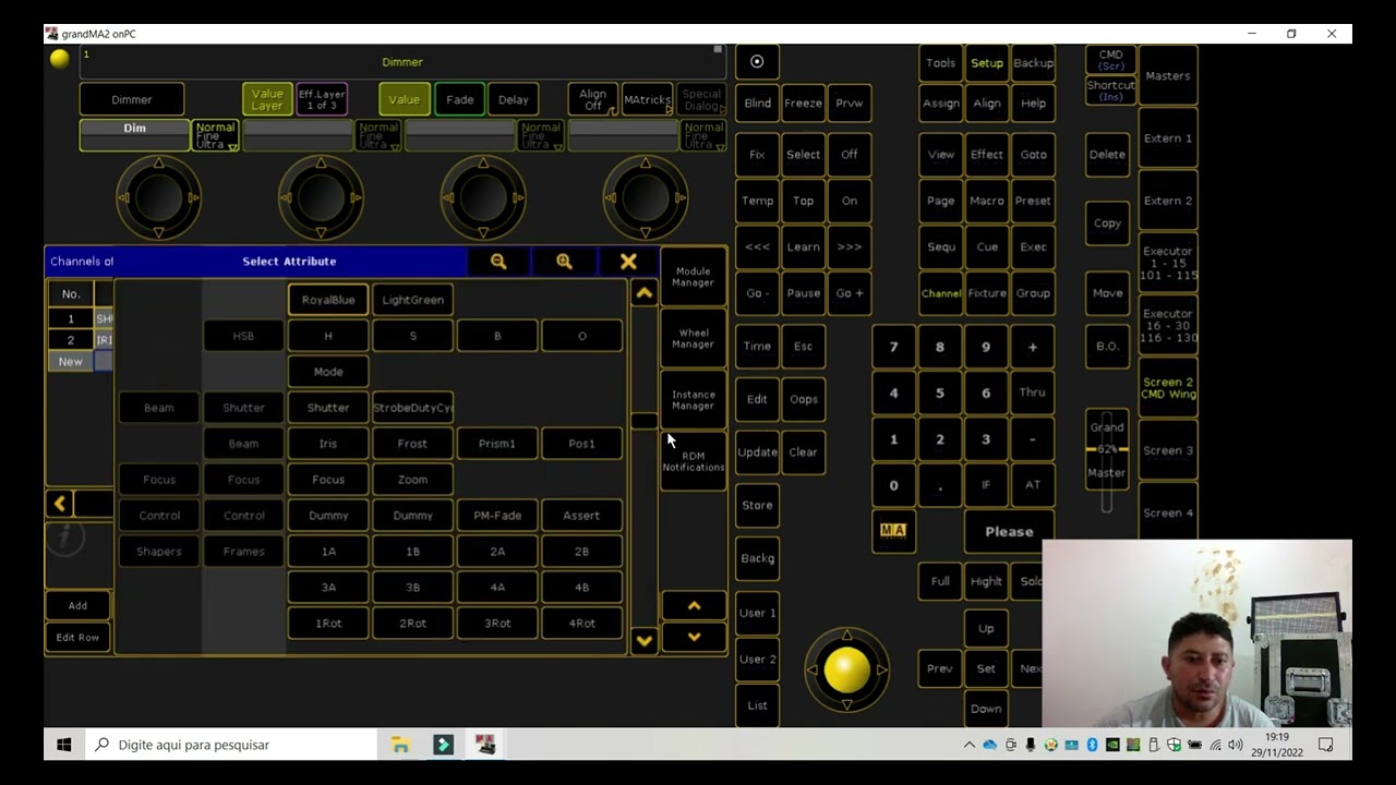 Criando Atomic RGB de 39 canais  com fita de led no sistema da GrandMa2