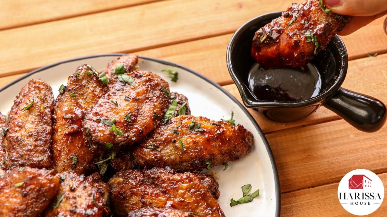 Sweet & Spicy Baked Wings| Harissa Honey Glazed Chicken