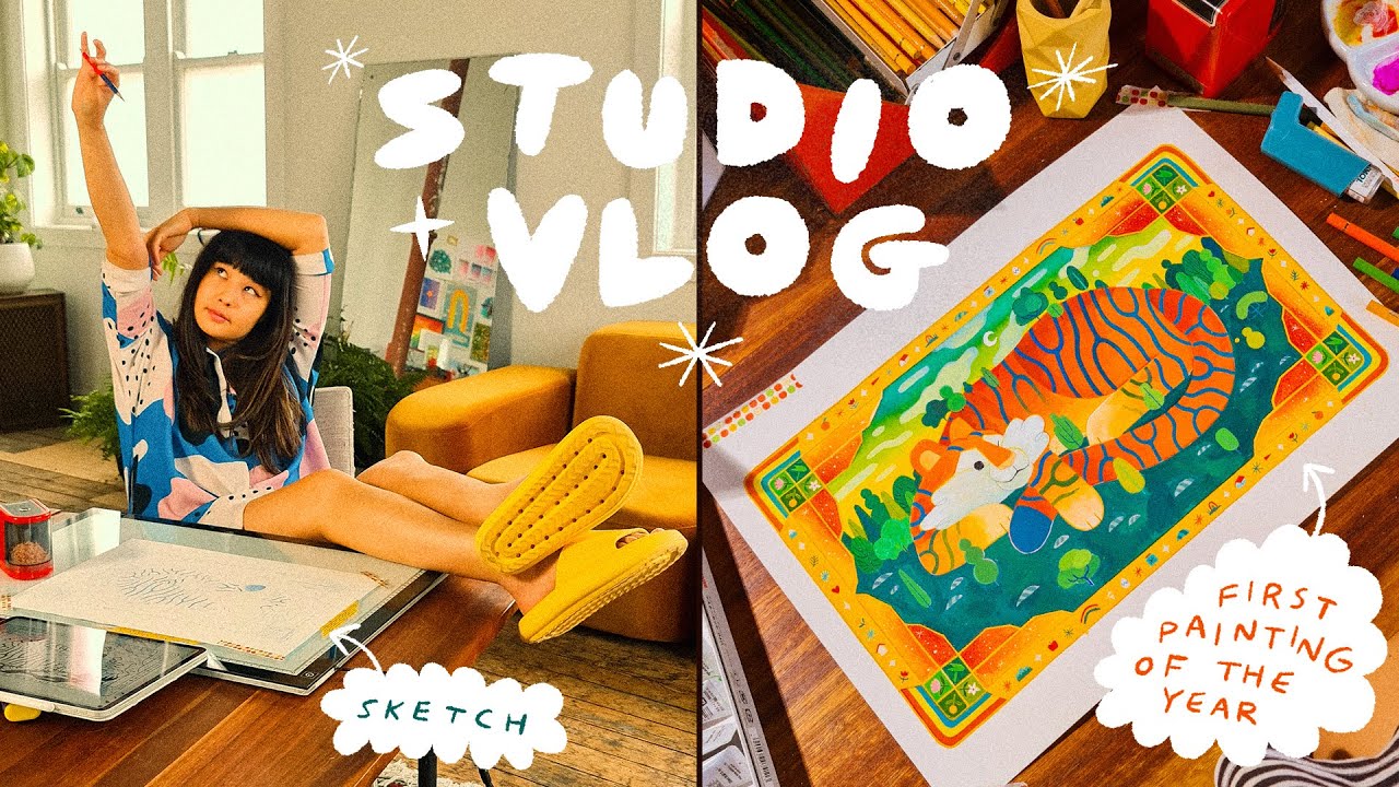 FIRST PAINTING FOR THE YEAR ✷ STUDIO VLOG 51