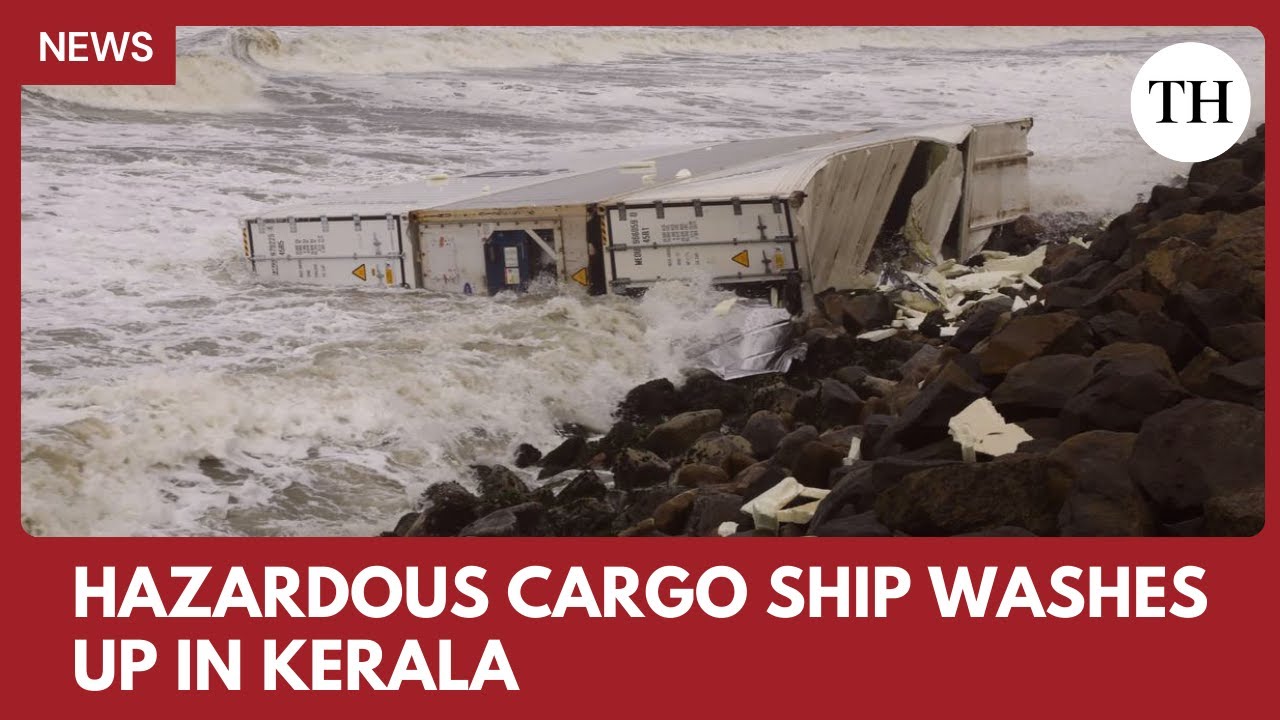 Cargo containers from capsized ship wash ashore in Kerala’s Kollam