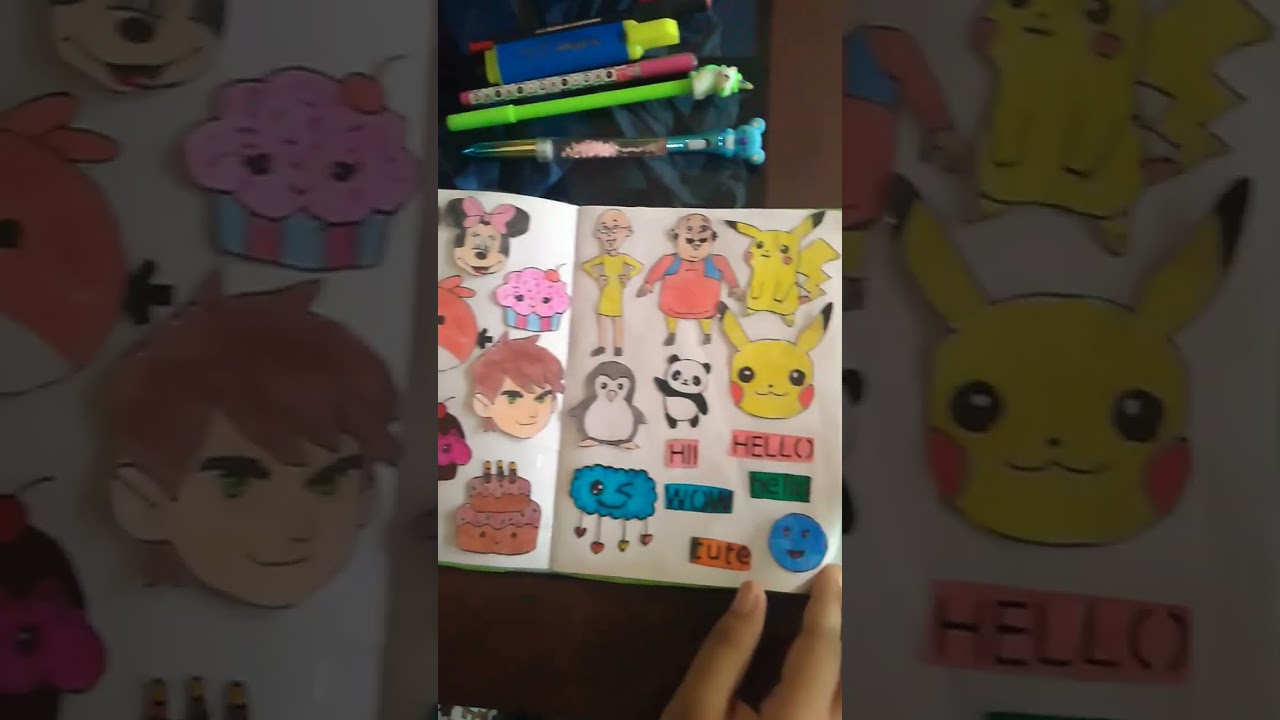 Home made Cartoon stickers book #Pleasesubscribe #like #shortvideo