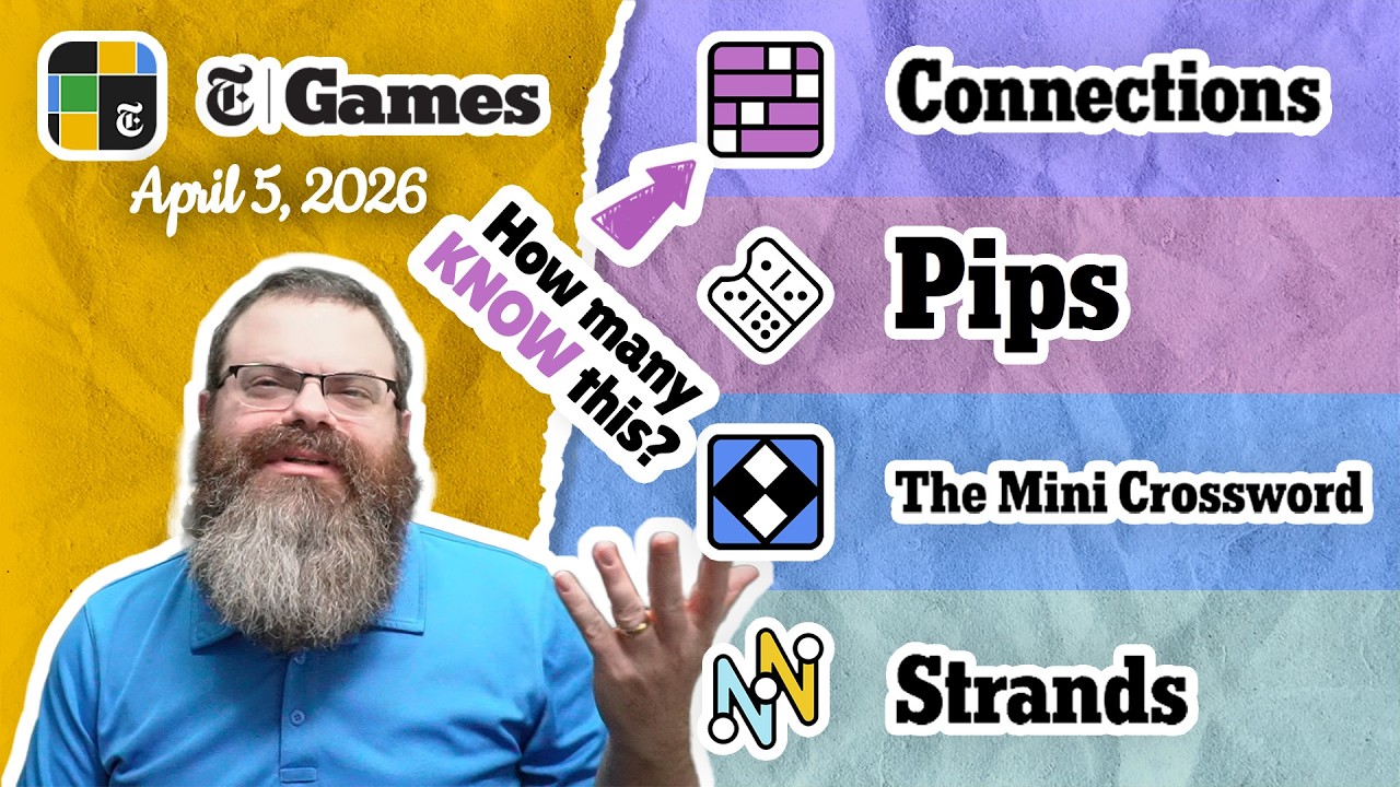 NYT Connections, Pips, Mini Crossword, and Strands | April 5, 2026