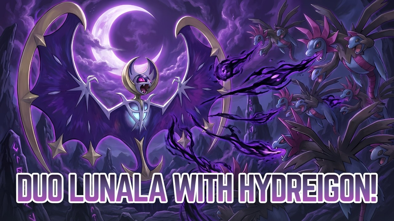 DUO! Lunala DEFEATED by Hydreigon Brutal Swing!