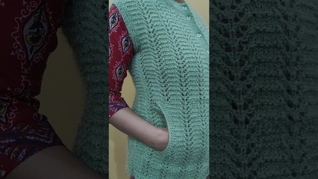 Ladies half jacket / sweater knitting 