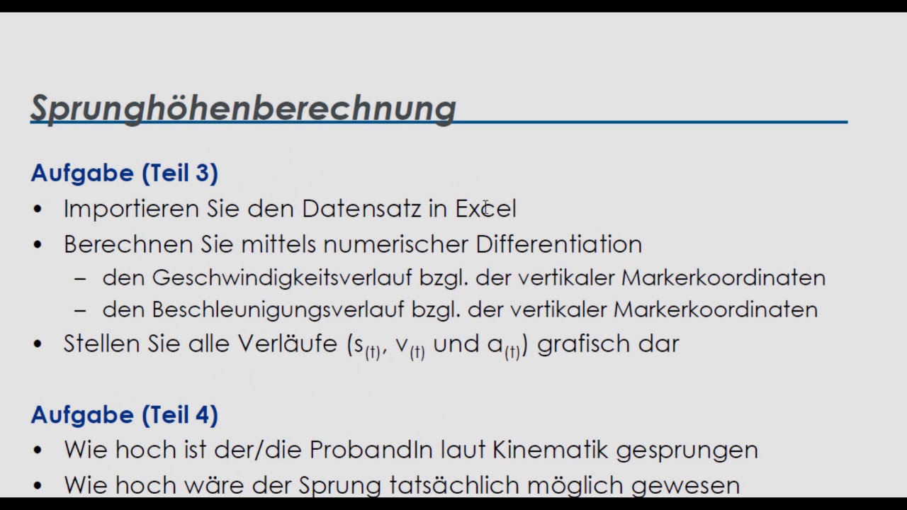 Einfache Sprungh&ouml;henberechnung  mittels  Videoanalyse