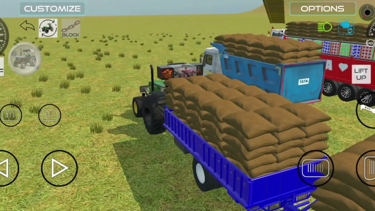 🔴 Drive truck and tractor Unloading bori From truck Dumper in Game🔥 #tractor​ #dumper​ #truck