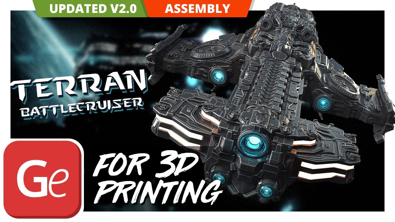 Terran Battlecruiser | Version 2.0 | 3D Printing Model | Assembly by Gambody